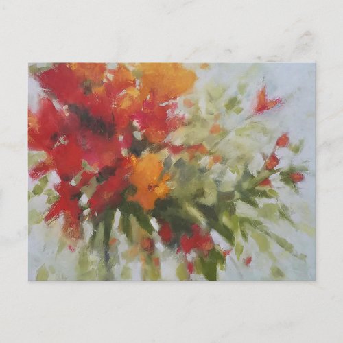 Fresh Bouquet Flowers Watercolor Artwork Floral Postcard