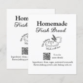 Fresh bread bakery add name ingredients Q r code h (Front/Back)