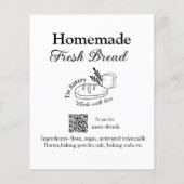 Fresh bread bakery add name ingredients Q r code h (Back)