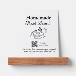 Fresh bread bakery add name ingredients Q r code h Picture Ledge