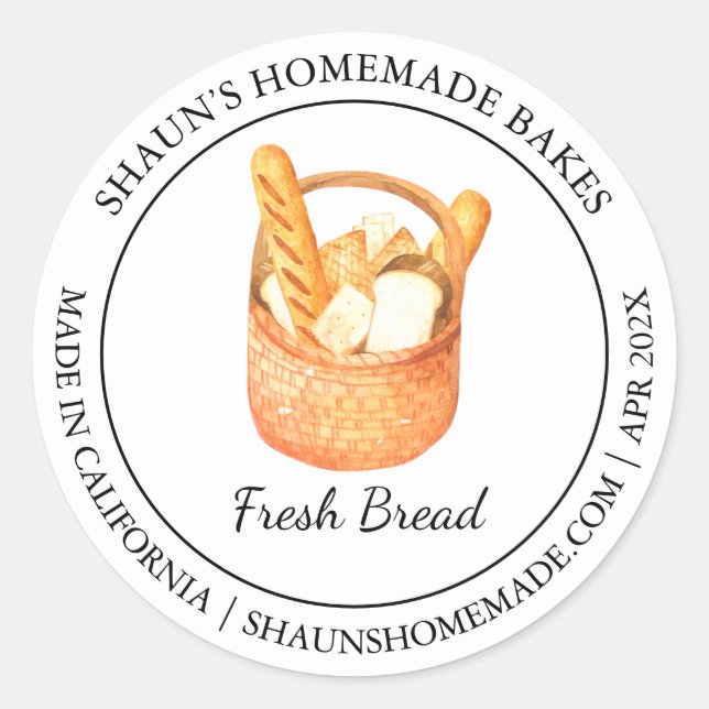 Fresh Bread Baking Modern label (Front)