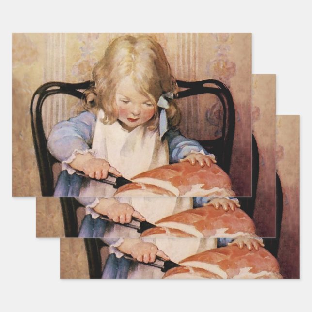 Fresh Bread by Jessie Willcox Smith Wrapping Paper Sheets (Set)