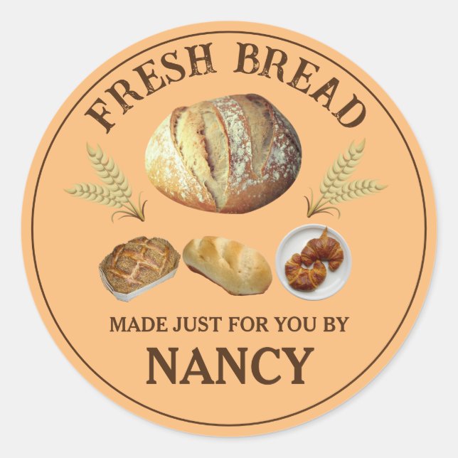 Fresh Bread Custom Label Sticker (Front)