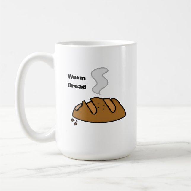 Fresh Bread Cute Bakery Illustration | Bread Lover Coffee Mug (Left)