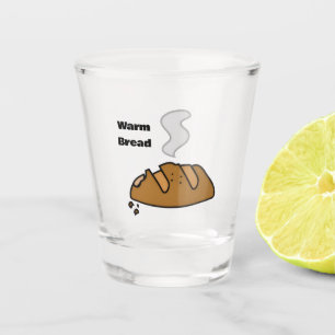 Fresh Bread Cute Bakery Illustration Bread Lover Shot Glass