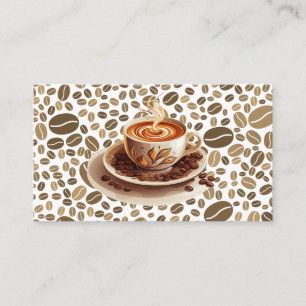 Fresh Brewed Coffee Coffee Beans Cafe Business Card