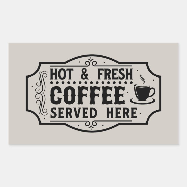 Fresh brewed coffee word art  rectangular sticker (Front)
