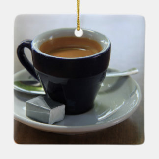 Fresh brewed espresso ceramic ornament