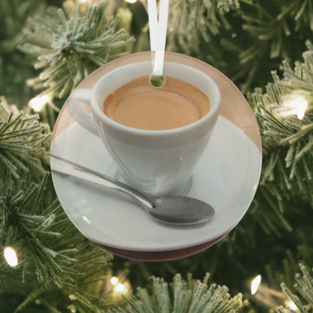 Fresh brewed espresso  glass ornament (Insitu)