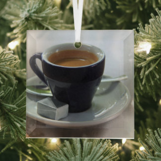 Fresh brewed espresso  glass ornament