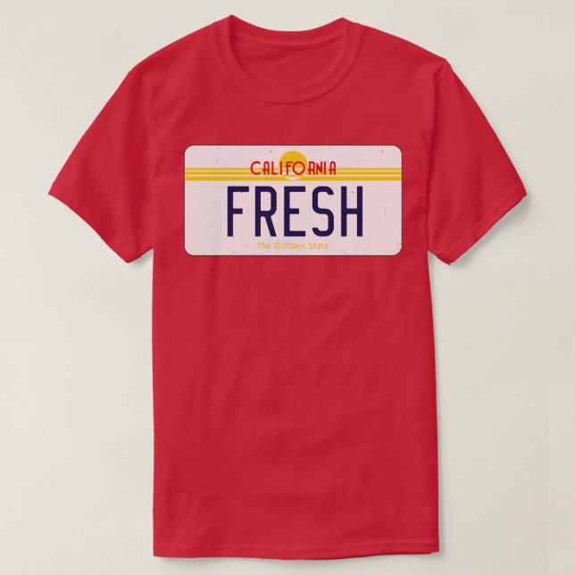FRESH California vintage license plate T-Shirt (Design Front)