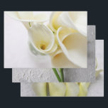 Fresh calla lilies wrapping paper sheets<br><div class="desc">Pretty white calla lilies for bridal showers,  bridal party gifts and other wedding-related occasions</div>
