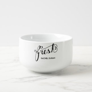 fresh calligraphy soup mug