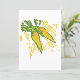 Fresh Carrot Colorful Vegetable Art Invitation