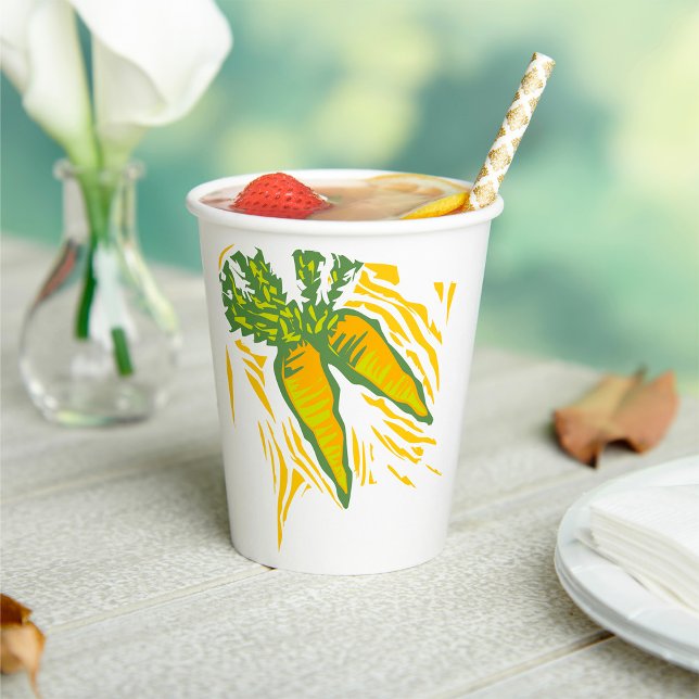 Fresh Carrot Colorful Vegetable Art Paper Cups (Creator Uploaded)