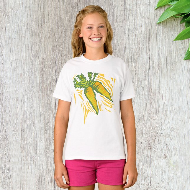 Fresh Carrot Colorful Vegetable Art T-Shirt (Creator Uploaded)