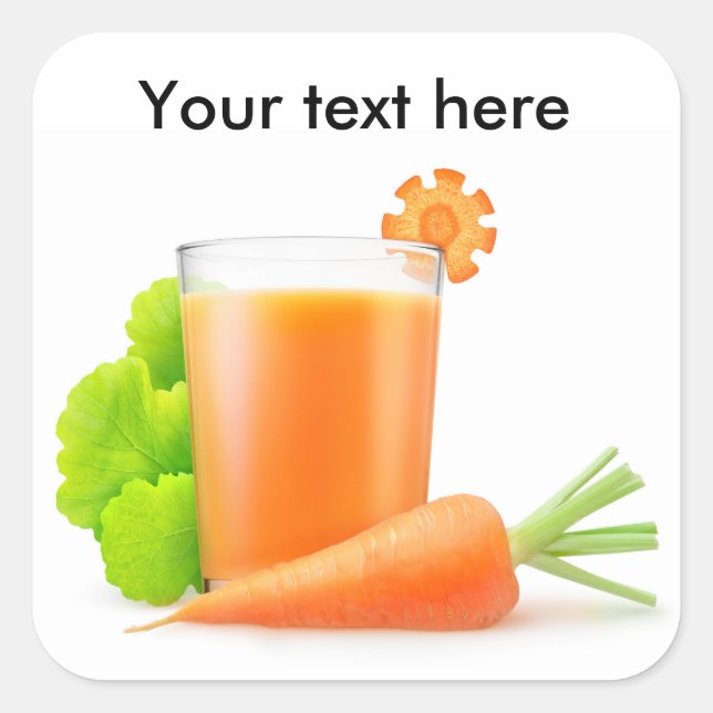 Fresh carrot juice square sticker (Front)