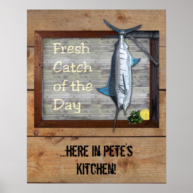 Fresh Catch of the Day (customizable) Poster (Front)