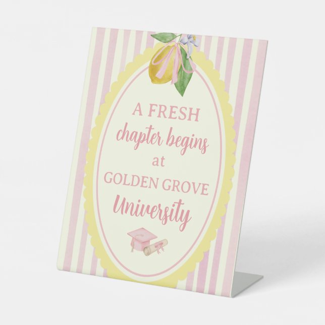Fresh Chapter Begins Graduation Sign Custom Sign (Front)