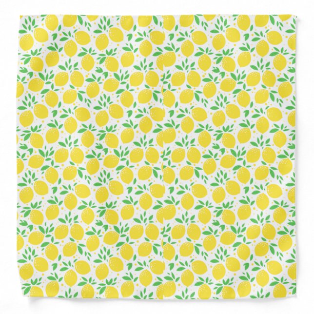 Fresh & Cheerful Lemons Yellow Fruit Pattern Bandana (Front)
