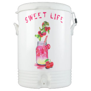 Fresh Cherry Drink Beverage Cooler - Custom Text