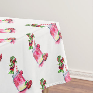 Fresh Cherry Drink Funny Kitchen Tablecloth