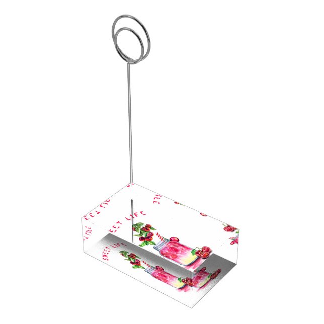 Fresh Cherry Drink Place Card Holder - Custom Text (Corner)