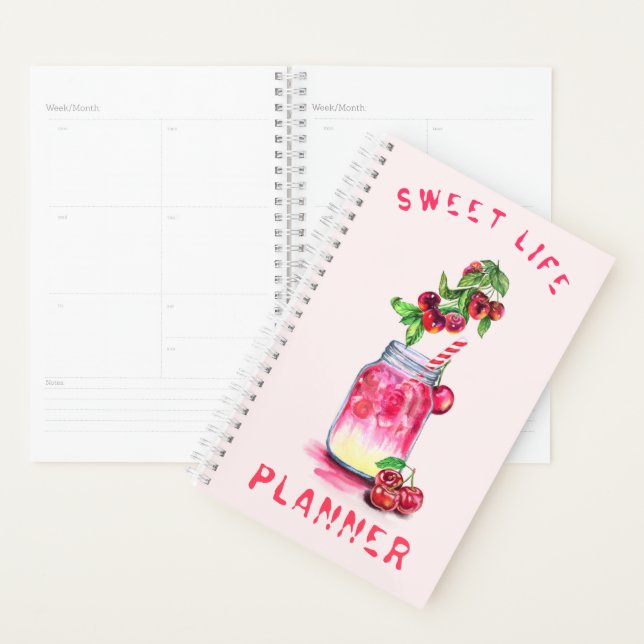 Fresh Cherry Drink Planner - Custom Text (Display)