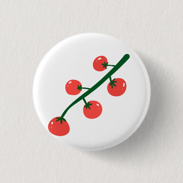 Fresh Cherry Tomatoes Gardener Cooking Gift Button (Front)