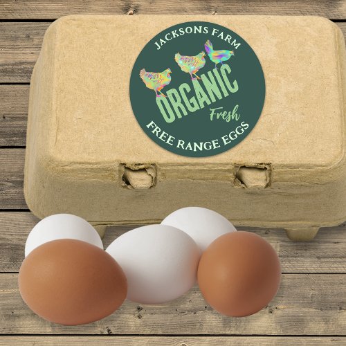 Fresh Chicken Eggs Organic Free Range Classic Round Sticker