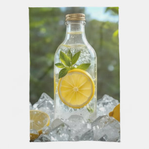 Fresh Chilled Lemon in a Bottle Kitchen Towel