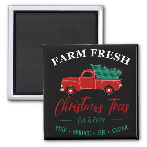 Fresh Christmas Tree Farm Vintage Truck Magnet