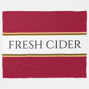 FRESH CIDER Colorful Apple Red White Stripes Fleece Blanket
