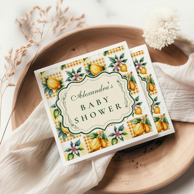 Fresh Citrus Floral Baby Shower Napkins (Creator Uploaded)
