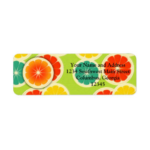 Fresh Citrus Fruit Design, Cute Colorful Label