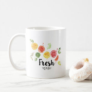 Fresh - Citrus Fruits in Watercolor Coffee Mug