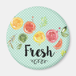 Fresh - Citrus Fruits in Watercolor Magnet