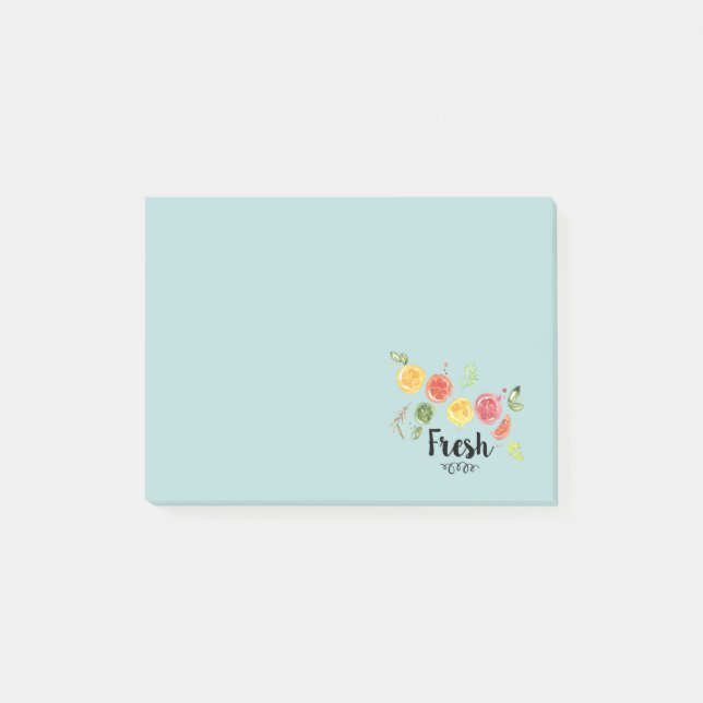 Fresh -  Citrus Fruits in Watercolor Post-it Notes (Front)