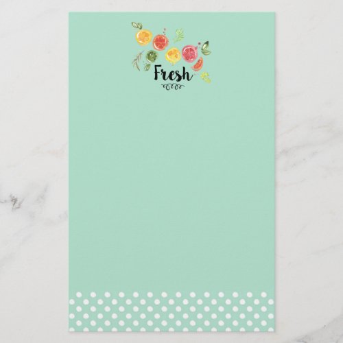 Fresh _  Citrus Fruits in Watercolor Stationery
