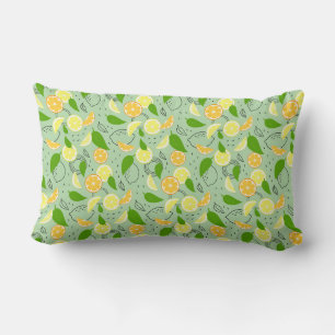 Fresh citrus fruits Lemon Orange Modern. Lumbar Pillow