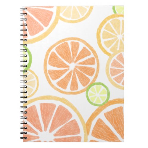 Fresh Citrus Fruits Orange Lime Lemon Grapefruit Notebook