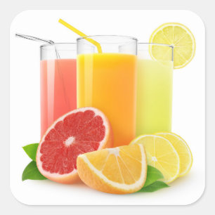 Fresh citrus juices square sticker