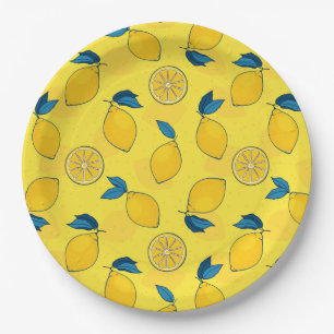 Fresh Citrus Lemon  Paper Plates