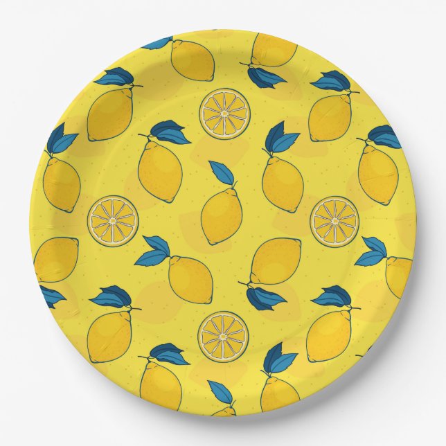 Fresh Citrus Lemon  Paper Plates (Front)