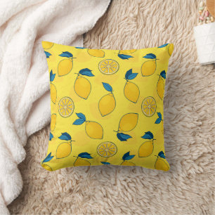 Fresh Citrus Lemon Throw Pillow
