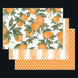 Fresh Citrus Orange Summer Botanical Greenery Wrapping Paper Sheets<br><div class="desc">Botanical Citrus Orange Greenery Wrapping Paper Sheets</div>