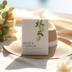 Fresh Citrus Painted Lemons Modern Mediterranean Invitation