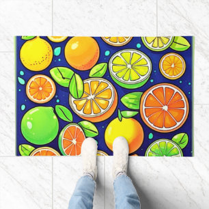 Fresh Citrus Slice Pattern Doormat
