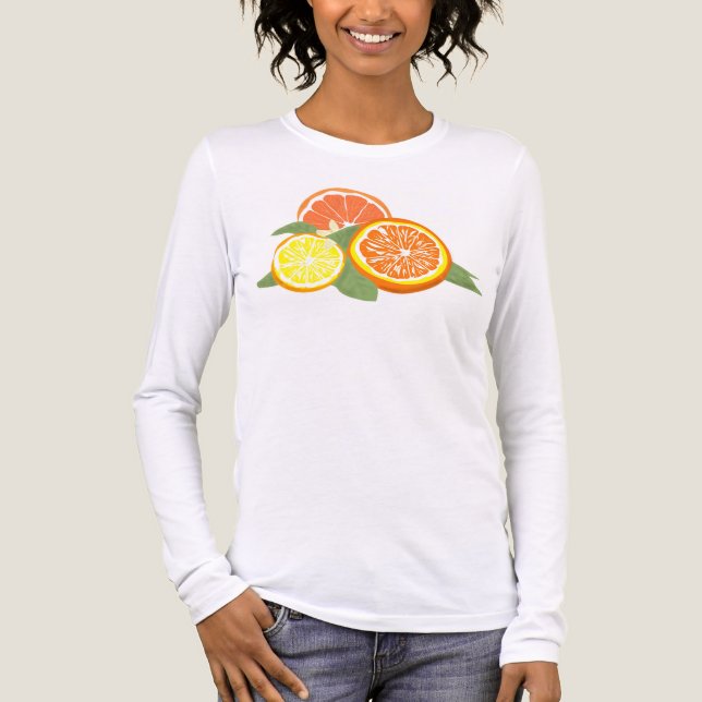 Fresh Citrus Slices Orange Lemon Tri-Blend Shirt (Front)