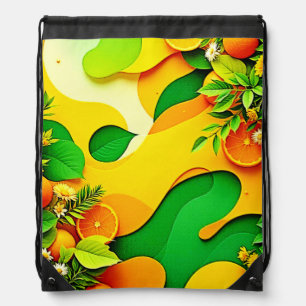 Fresh Citrus Summer Vibes Art Drawstring Bag